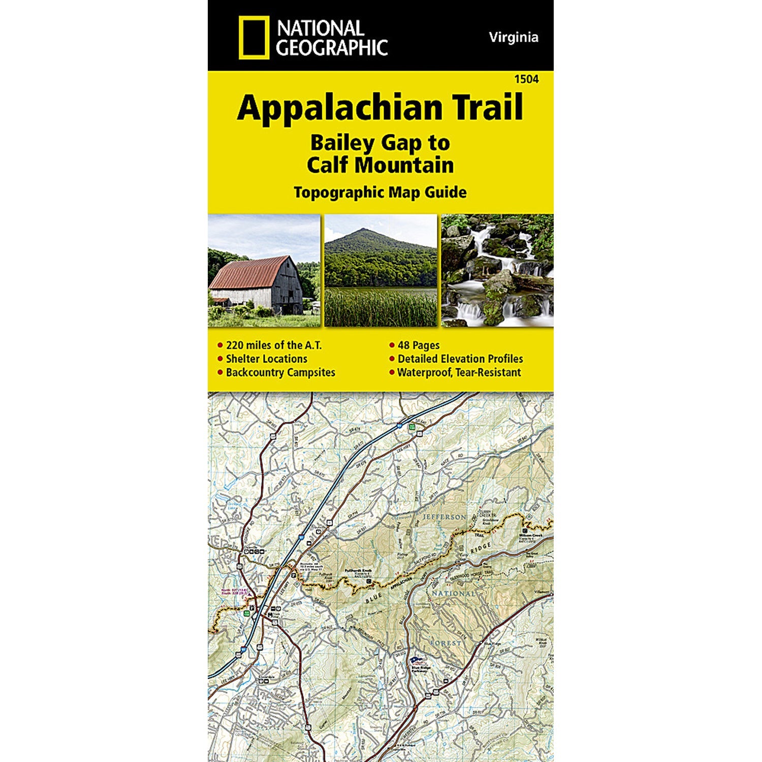 Appalachian Trail Map - Bailey Gap to Calf Mountain Virginia | Detailed Hiking Guide for Outdoor Adventures & Backpacking Trips