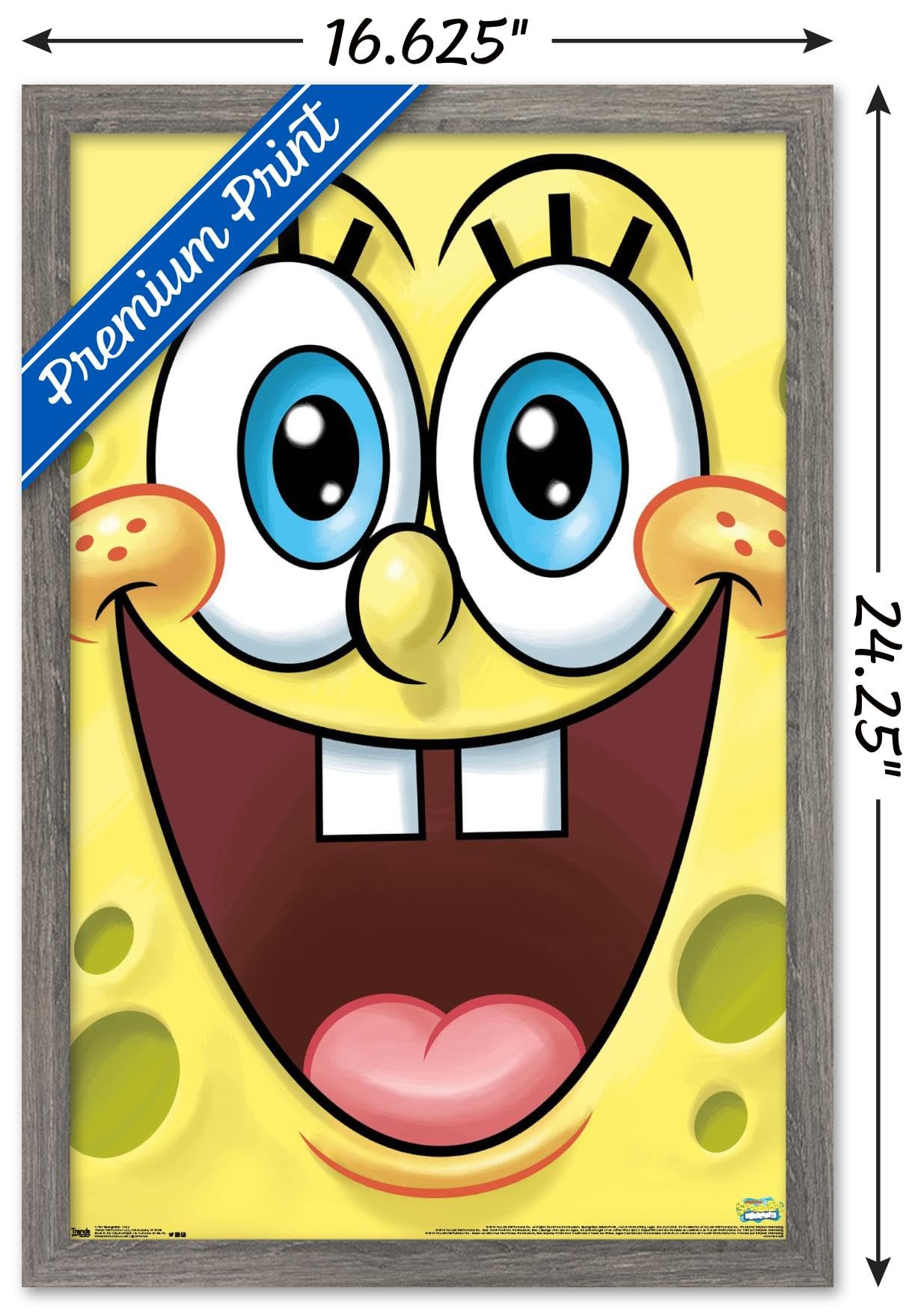 Trends International Nickelodeon SpongeBob SquarePants Barnwood Framed Wall Poster 14.725 x 22.375 Inches - Perfect for Kids Room Decor, TV Show Themed Bedroom & Cartoon Lovers Gift
