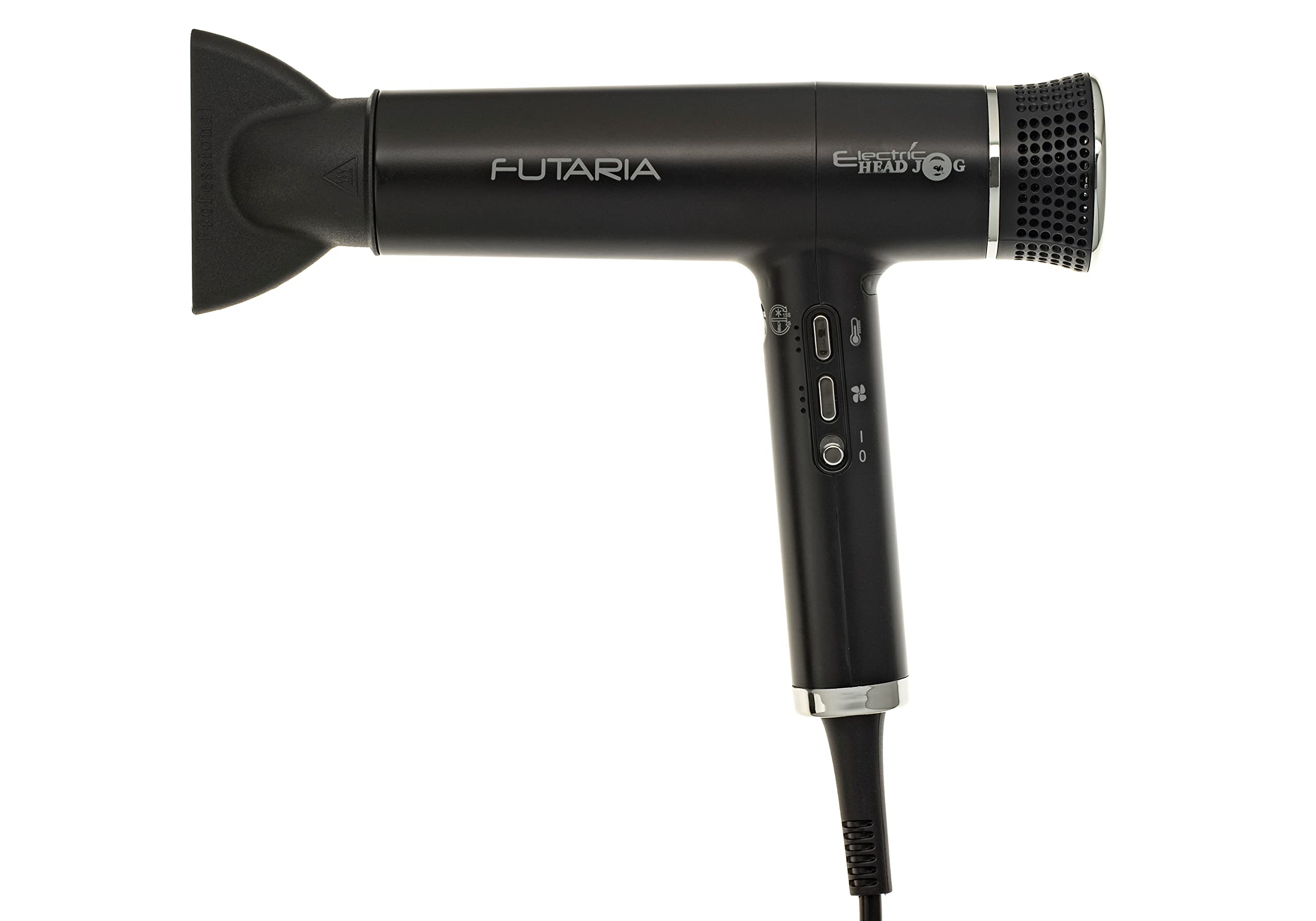 Professional Electric Hair Dryer - Lightweight Blow Dryer with 2 Nozzles & Diffuser, 3 Heat & 2 Speed Settings, Fast Drying with Cold Shot Function - Perfect for Home Use, Salon Styling & Travel (Black)