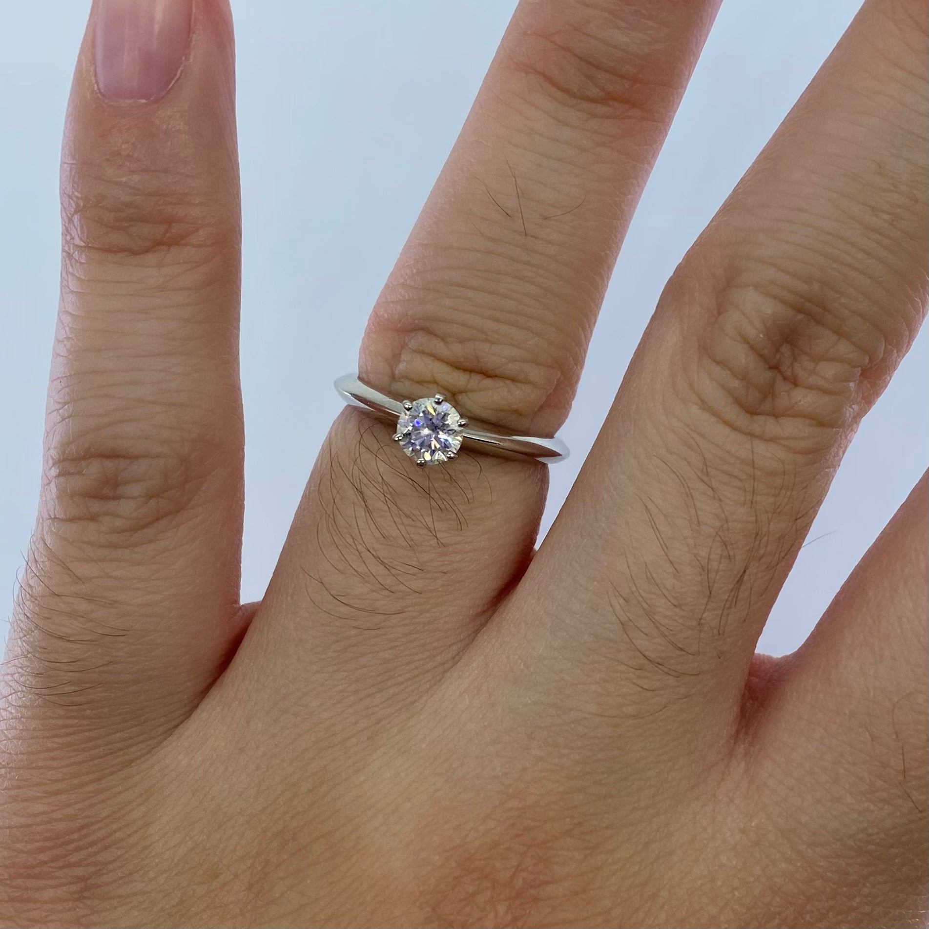 Tiffany & Co. Platinum Canadian Diamond Engagement Ring 0.38ct VS2 F Excellent Cut Size 4.75 - Perfect for Proposals, Anniversaries & Special Occasions