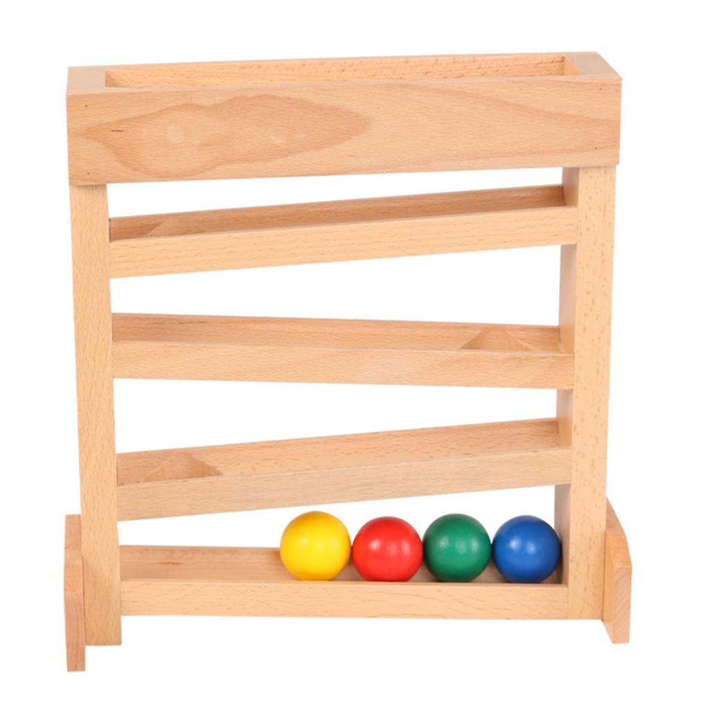 Montessori Wooden Ball Racer Ramp Track Set - Educational Toys for Toddlers Age 2+ | STEM Learning Toy for Boys & Girls | Perfect Birthday Gift for Kids | Indoor Play & Early Childhood Development Activity