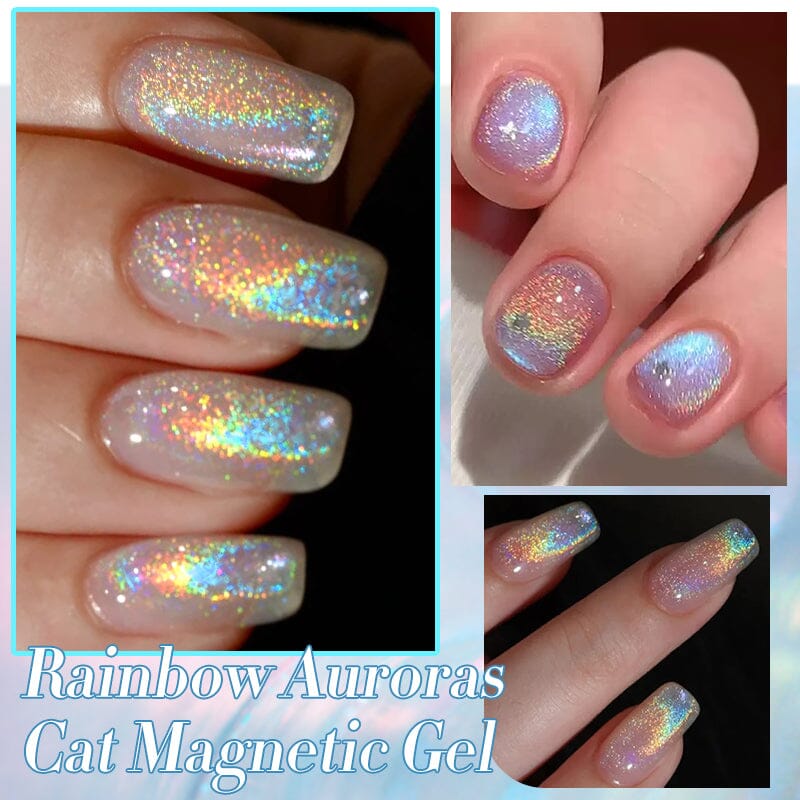 Auroras Rainbow Cat Magnetic Gel Nail Polish RA03 - 10ml Long Lasting High Gloss Nail Art for Women - Perfect for Parties, Weddings & Daily Wear