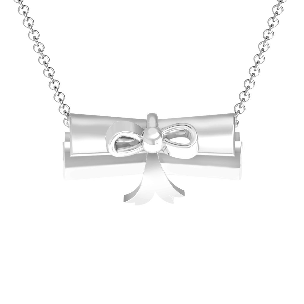 Personalized Sterling Silver Engravable Graduation Scroll Pendant Necklace - Custom Name & Date Gift for High School & College Graduates - Perfect for Commencement Ceremonies & Graduation Parties