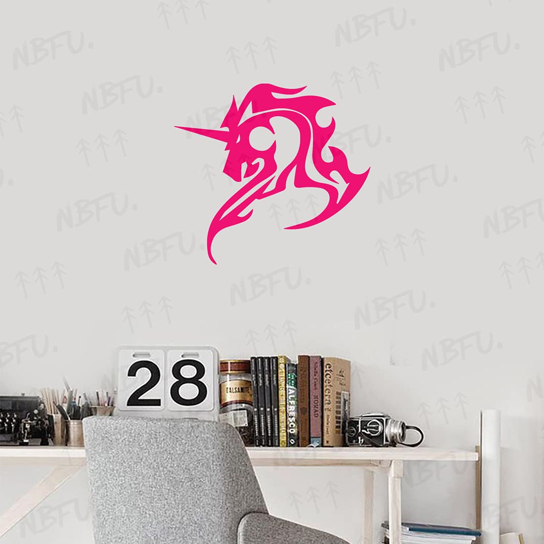 Premium Waterproof Vinyl Decal Stickers - Tribal Unicorn 2 (Pink, Set of 2) for Laptop, Phone, Helmet, Car, Bumper, Mug, Cup, Wall Decor - Perfect for DIY Projects, Personalizing Gifts & Home Office Decoration