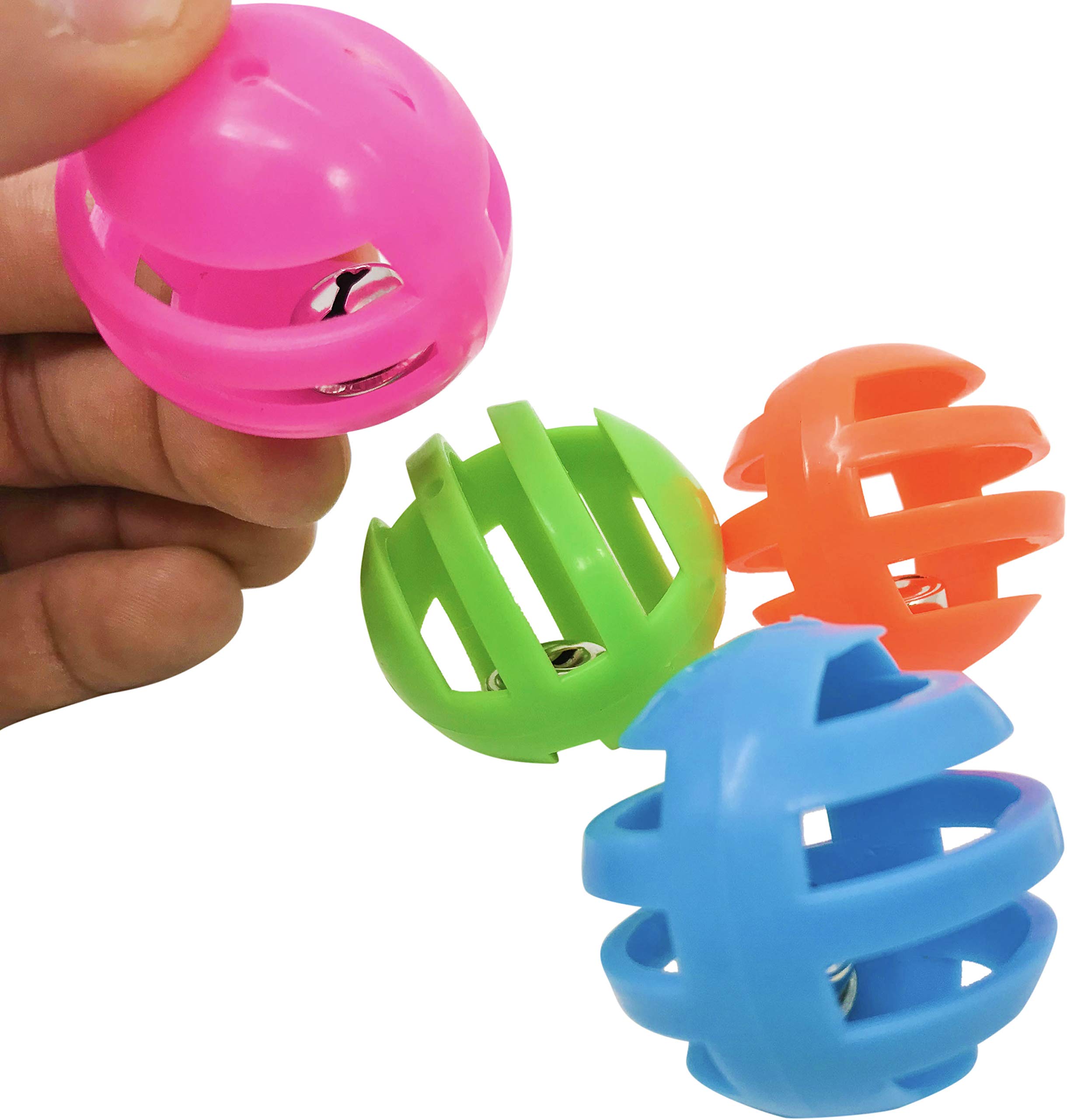 Bonka Bird Toys 1409 - 4 Pack Foraging Toy Balls for Cockatiels, Parakeets, Budgies & Small Parrots - Interactive Cage Toys for Mental Stimulation & Play - Perfect for Bird Enrichment & Exercise