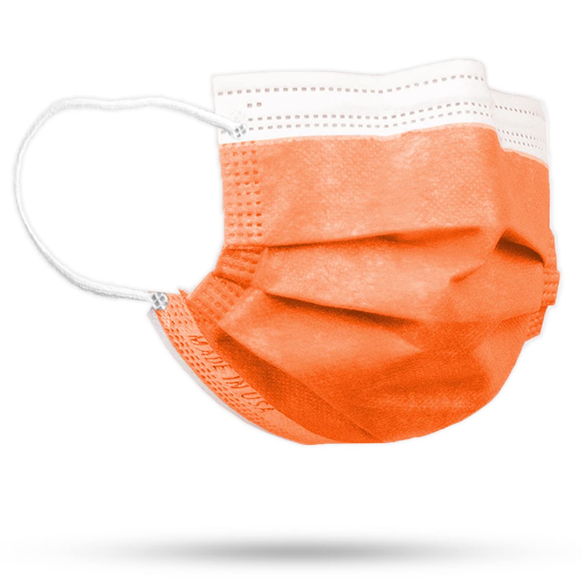 4-Ply Breathable Disposable Face Mask - Made in USA - Comfortable Elastic Ear Loops - Multiple Colors (500 Pack, Tangerine Orange) - Ideal for Daily Use, Travel, Work & Public Safety