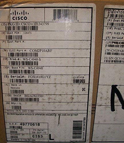 Cisco WS-C4948-S Catalyst 4948 48-Port Gigabit Ethernet Managed Switch with Dual PSU | Renewed | Ideal for Data Centers, Enterprise Networks & High-Performance Office Environments