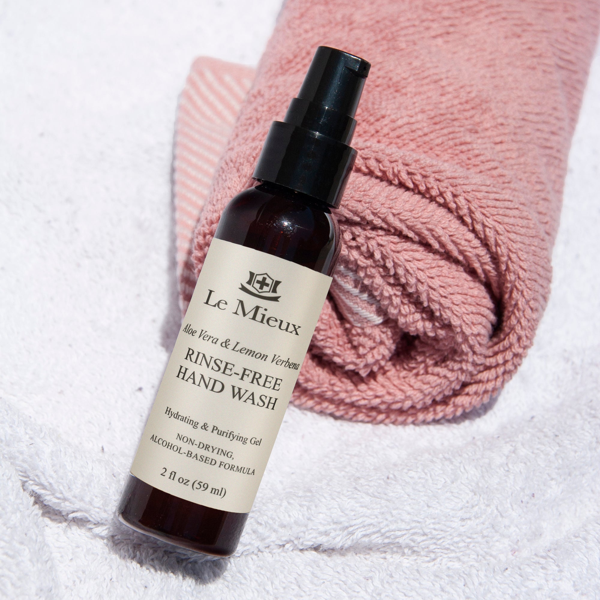 Natural Aloe Vera & Lemon Verbena Rinse-Free Hand Wash | Gentle Moisturizing Sanitizer for Travel, Office & Home Use