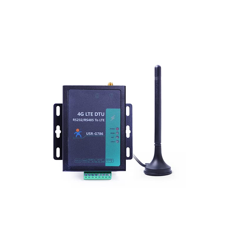 USR-G786-G 4G LTE Cellular Modem with Global Bands - M2M Industrial IoT Gateway (US Plug Adapter) for Remote Monitoring, Smart Agriculture & Fleet Management