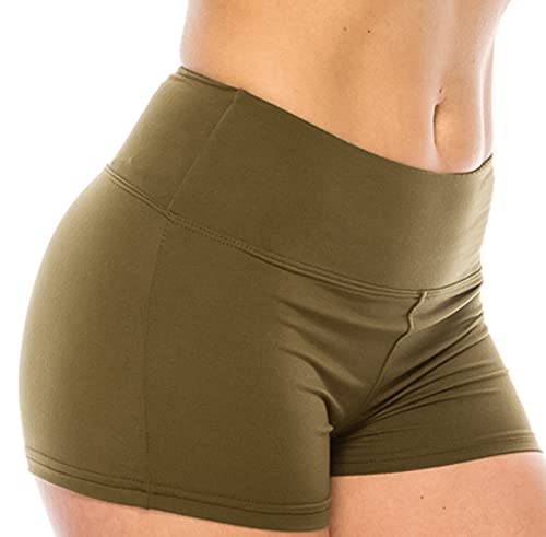 LA12ST Women's High Waisted Yoga Shorts - Buttery Soft Stretchy Workout Running Dance Volleyball Athletic Shorts for Gym, Fitness & Everyday Wear