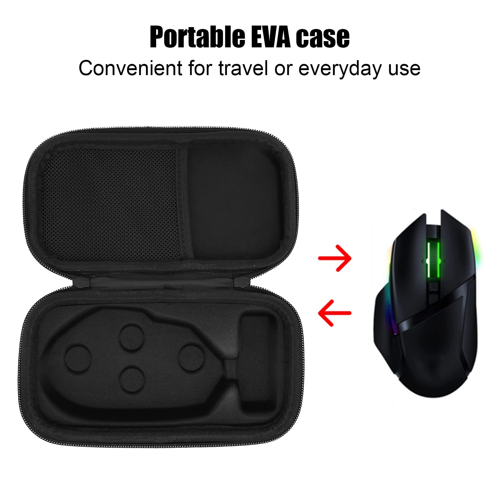 ASHATA Shockproof EVA Hard Shell Gaming Mouse Case - Portable Travel Storage Bag for Computer Mouse | Perfect for Gaming Tournaments, Office Travel & Electronic Accessories Protection