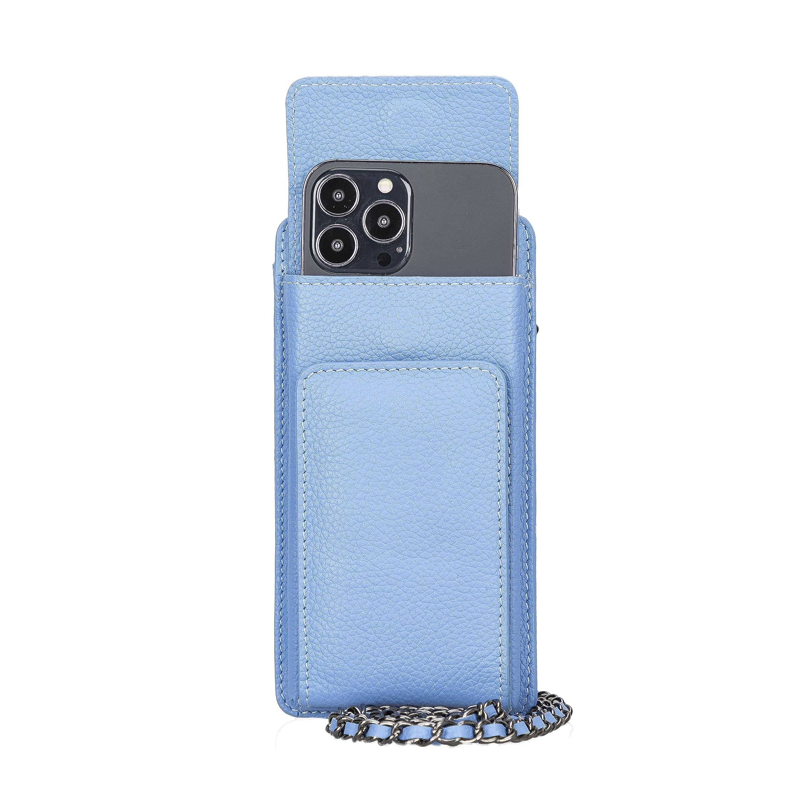 VENOULT Crossbody Wallet for iPhone 15 Pro MAX/14 Pro/13 Pro MAX - Women's Zippered Shoulder Bag with Card Holder & Chain Strap (Fits Phones up to 6.9