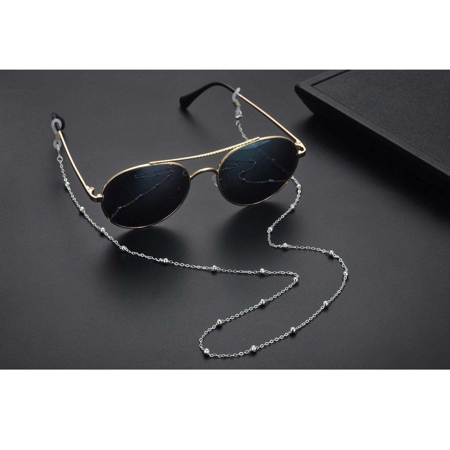 Stylish Eyeglass Chain for Women - Fashionable Glasses Holder Lanyard Necklace for Reading Glasses & Sunglasses | Perfect Gift for Teachers, Nurses, Office Workers (Silver/Gold/Rose Gold) | Keep Your Glasses Safe While Working, Reading or Outdoor Activities