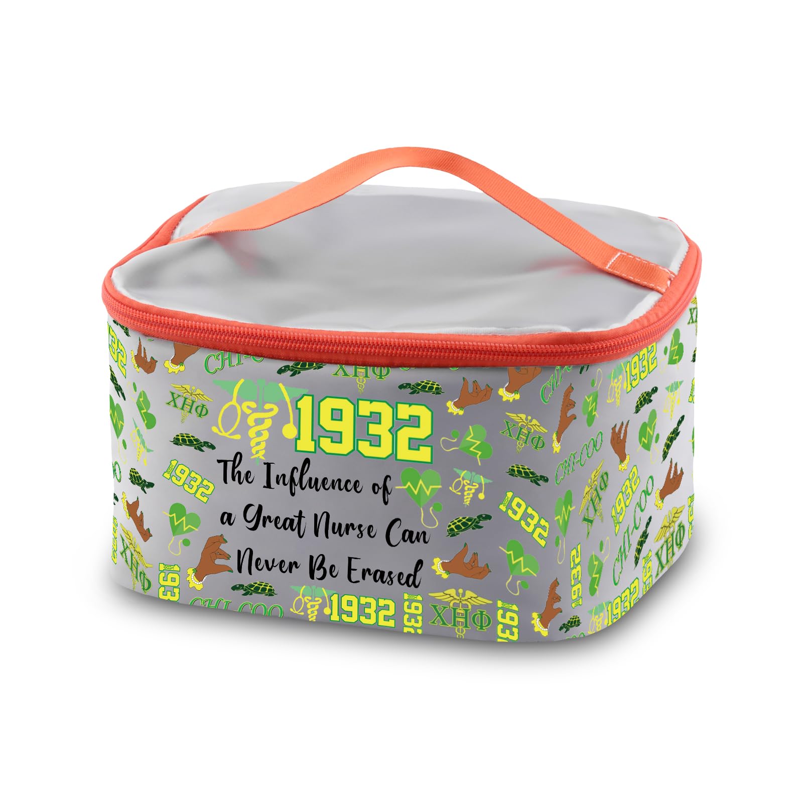 Chi Eta Nursing Sorority Gift for Nurses - Premium Makeup Organizer Bag | Perfect Nurse Sorority Paraphernalia & Chi Eta Nurse Day Present | Great for Clinicals, Travel, and Daily Cosmetics Storage