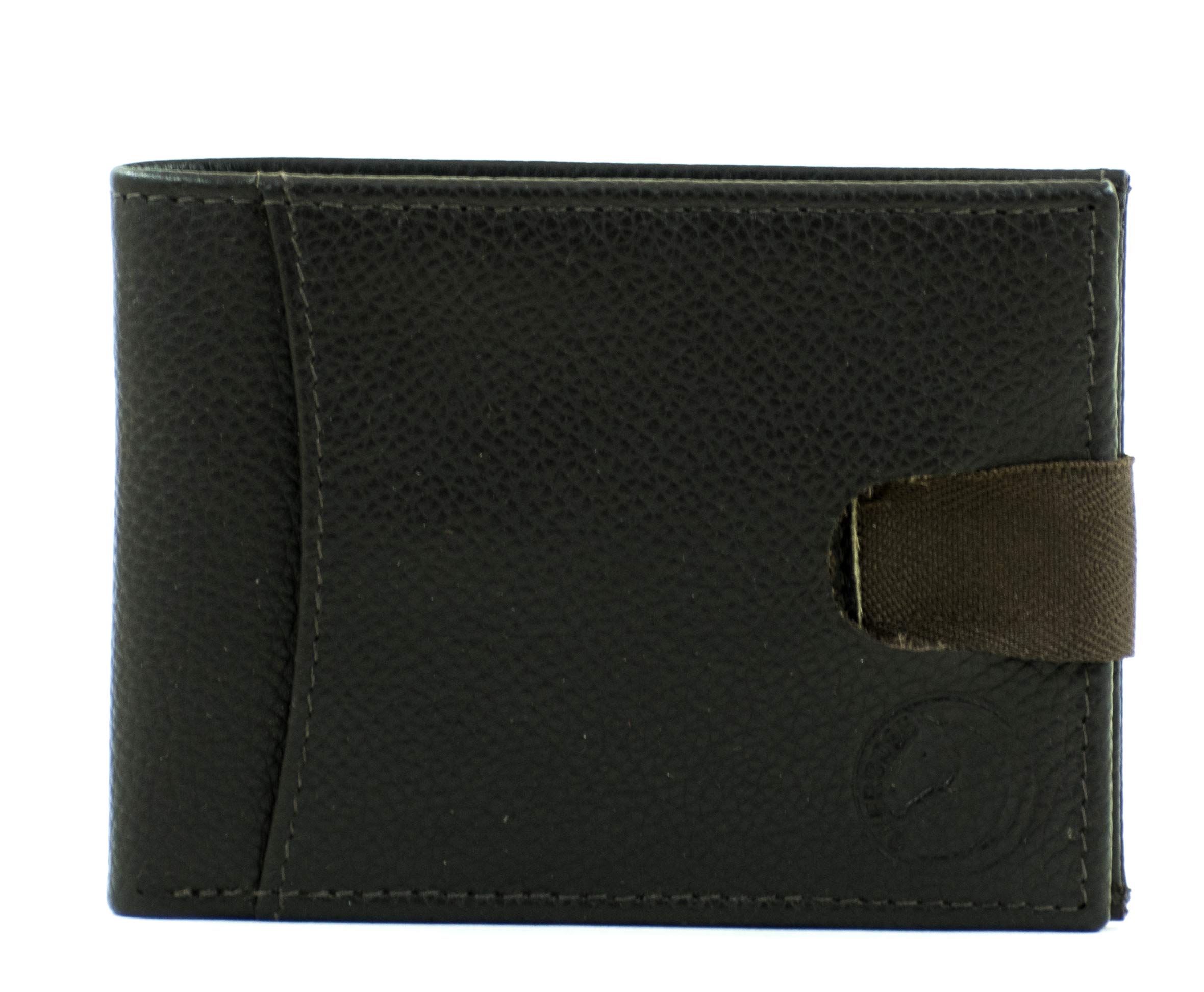 OVERDOSE Men's Ultra Slim Bifold Leather Wallet - RFID Blocking, ID Window & Card Holder - Premium Brown Leather Wallet with Lock Strap & Pocket Chain - Perfect for Everyday Carry, Travel & Business Use
