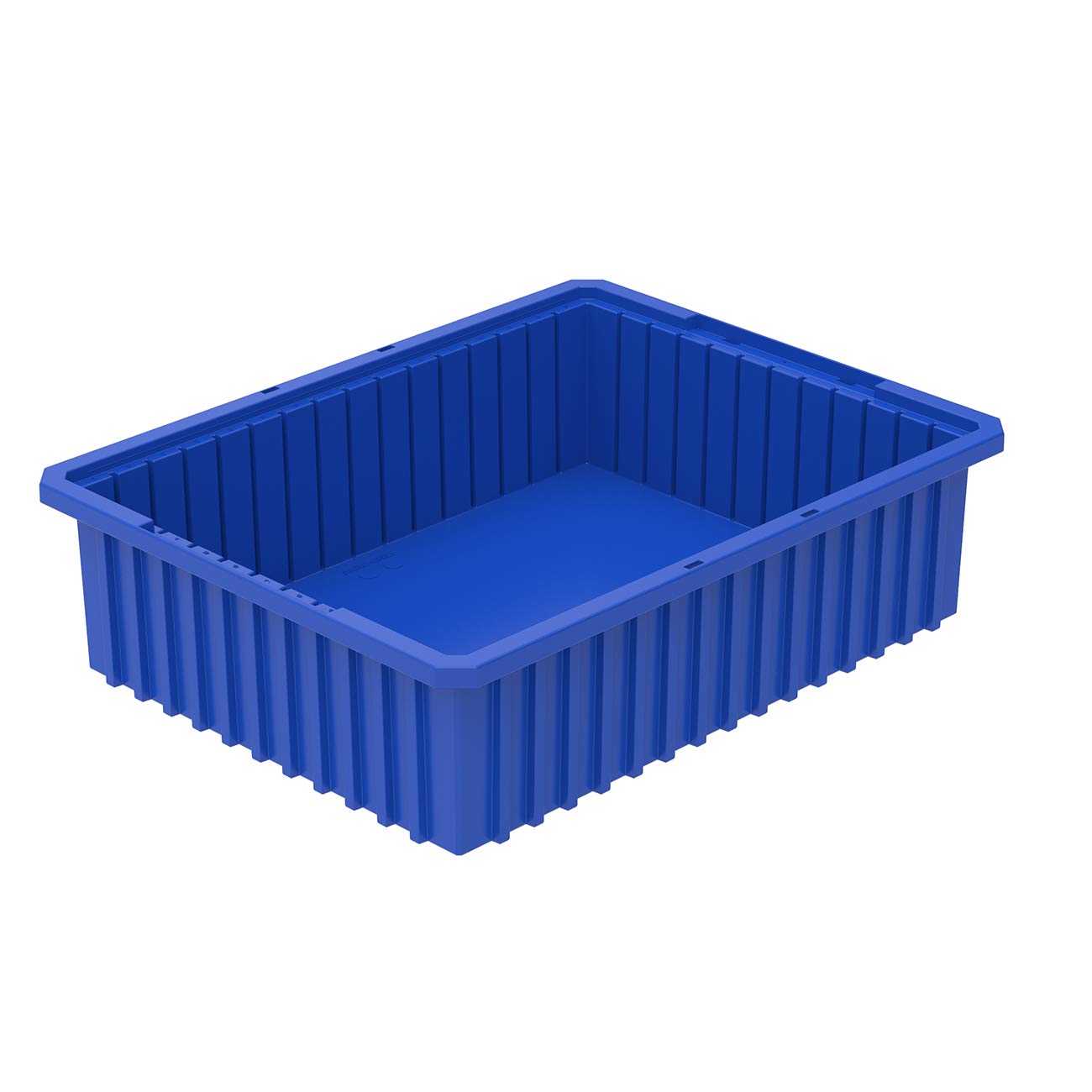 Akro-Mils 33226 Stackable Plastic Storage Bins - 4 Pack Blue Modular Organizer with Adjustable Dividers (22.4