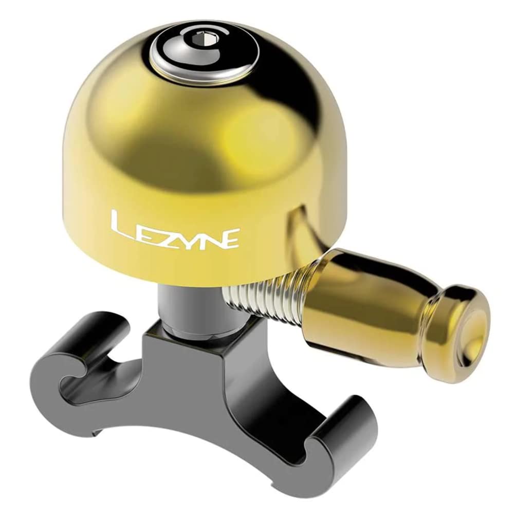 LEZYNE Classic Brass Bike Bell - Black/Black, Medium (14-Piece Set) - Perfect for Road Bikes, Mountain Bikes & Commuting