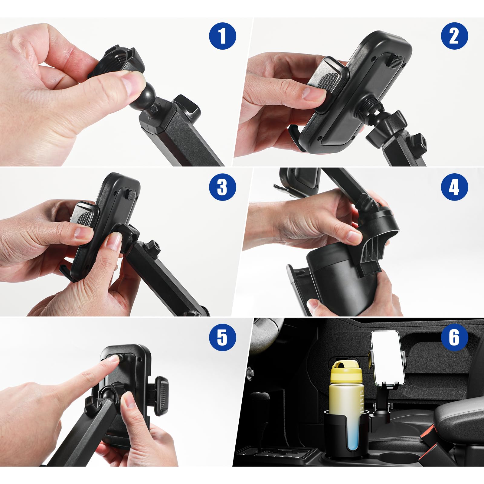 360° Rotating Car Cup Holder Phone Mount for 4-7