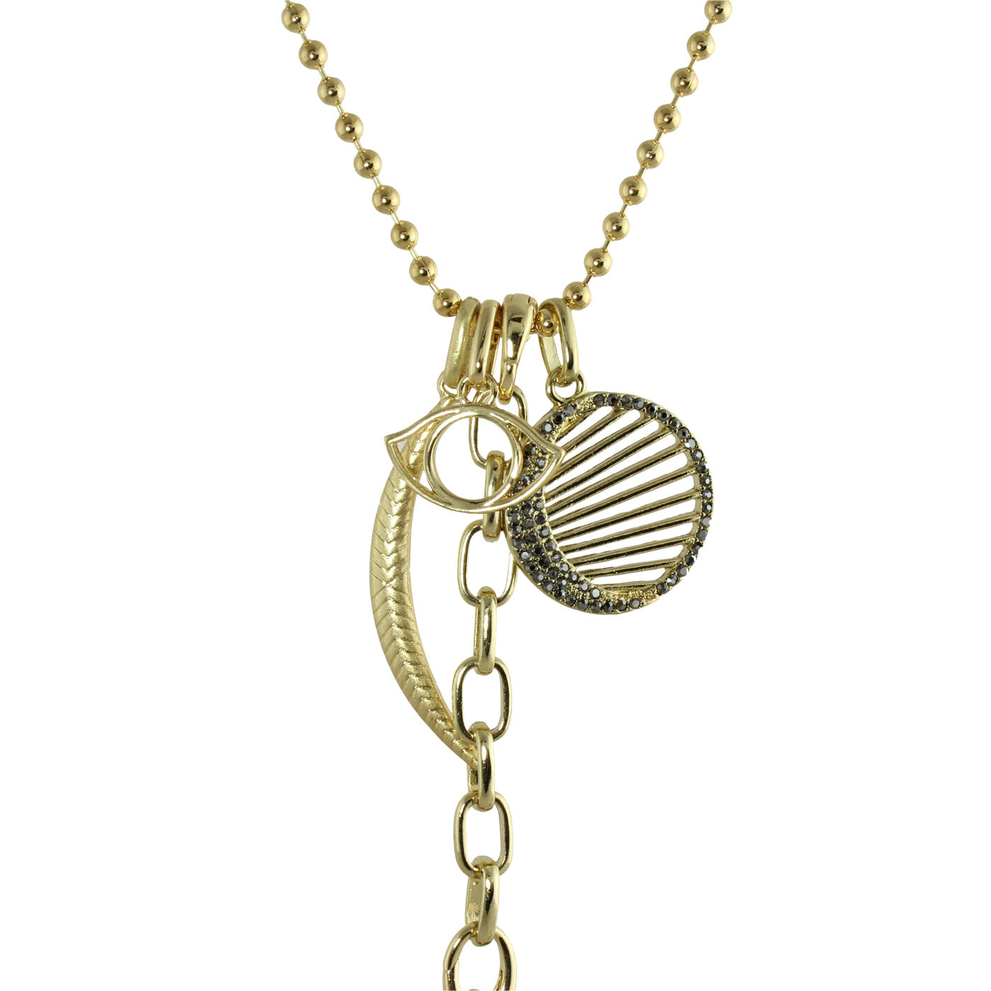 Multi Charm Ball Lariat Necklace - Elegant Layered Statement Jewelry for Women | Perfect for Parties, Weddings, and Everyday Wear