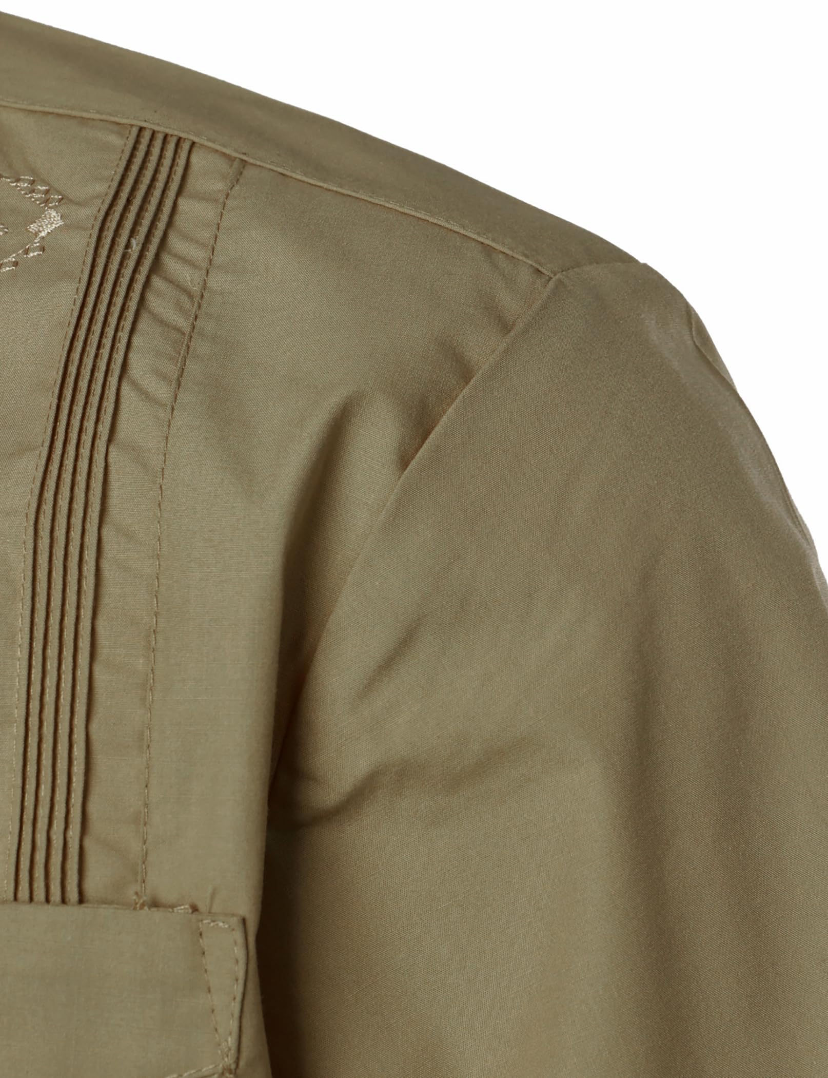 VATPAVE Men's Embroidered Cuban Guayabera Shirts - Casual Short Sleeve Button Down Shirt for Beach, Summer Vacation & Tropical Parties - Breathable Linen Blend Fabric