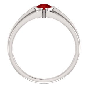 14KT Gold Men's Solitaire Ring with 2/3 CT Ruby Bezel Setting - Elegant Jewelry for Weddings, Anniversaries & Special Occasions