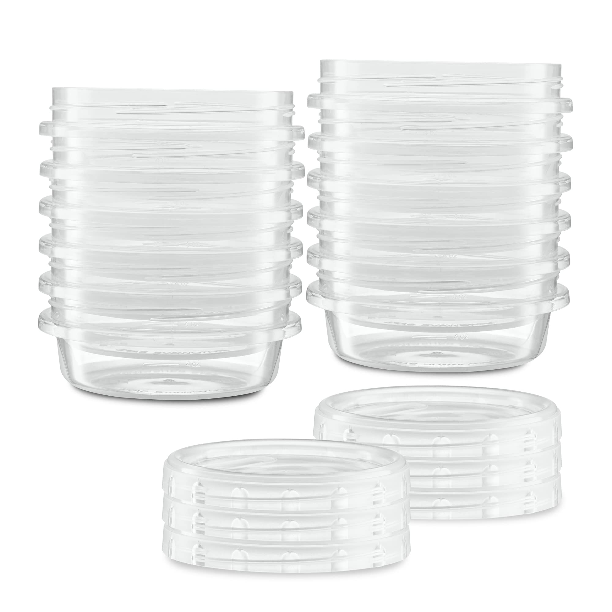 8oz (10 Pack) Clear Plastic Twist Cap Containers with Screw-On Lids - Airtight Food Storage Containers for Freezer, Pantry & Meal Prep | BPA-Free Kitchen Organization Solution