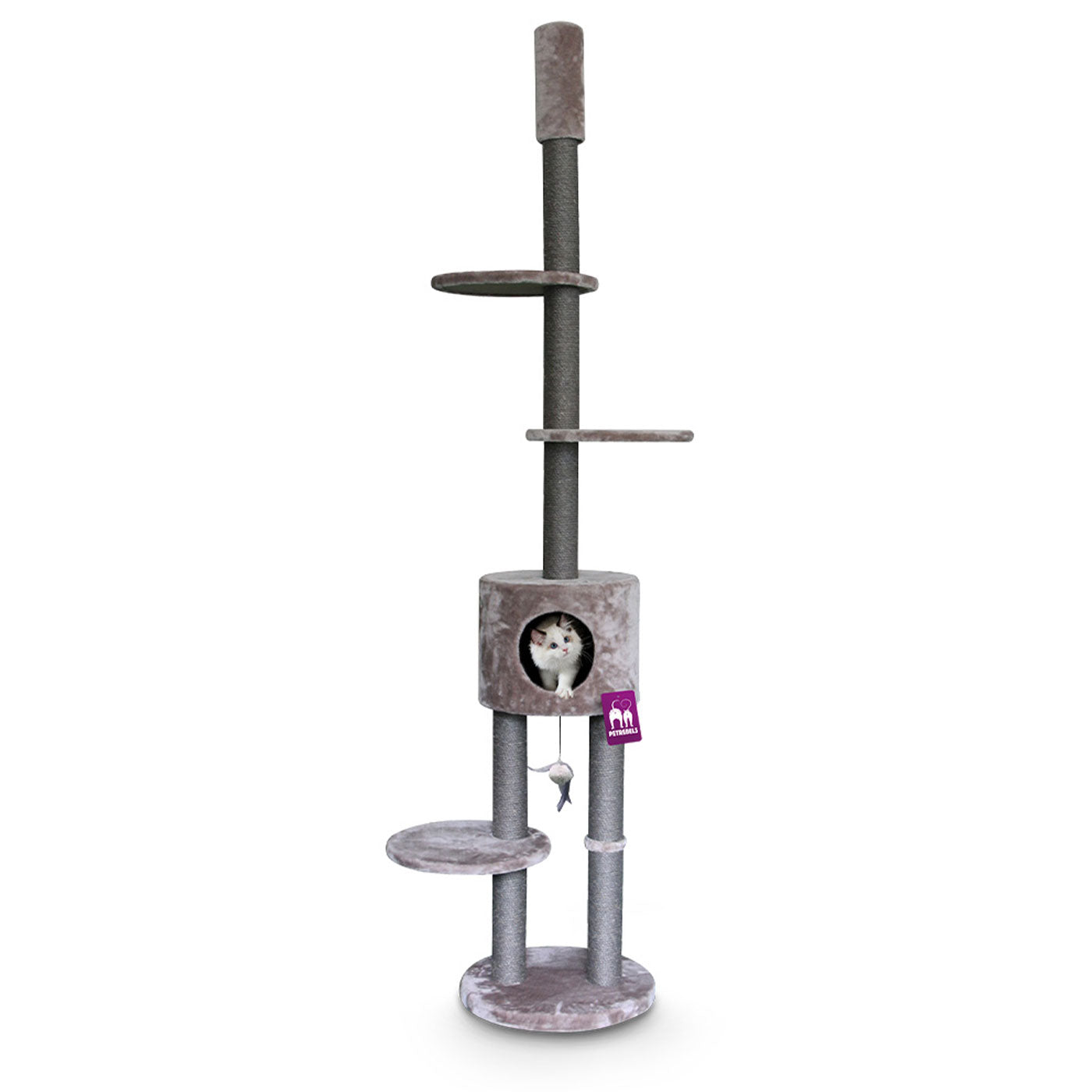 Premium 240cm Cat Tree for Large Cats - Kings & Queens Anna Cat Tower with Scratching Posts & Perches - Perfect for Indoor Play & Climbing for Your Feline Friend