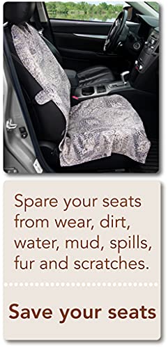 Premium Microfiber Car Seat Protector - Universal Fit Bucket Seat Cover with Stylish Gray Print | Waterproof & Non-Slip Protection for Cars, SUVs & Trucks | Perfect for Commuting, Road Trips & Child Car Seats