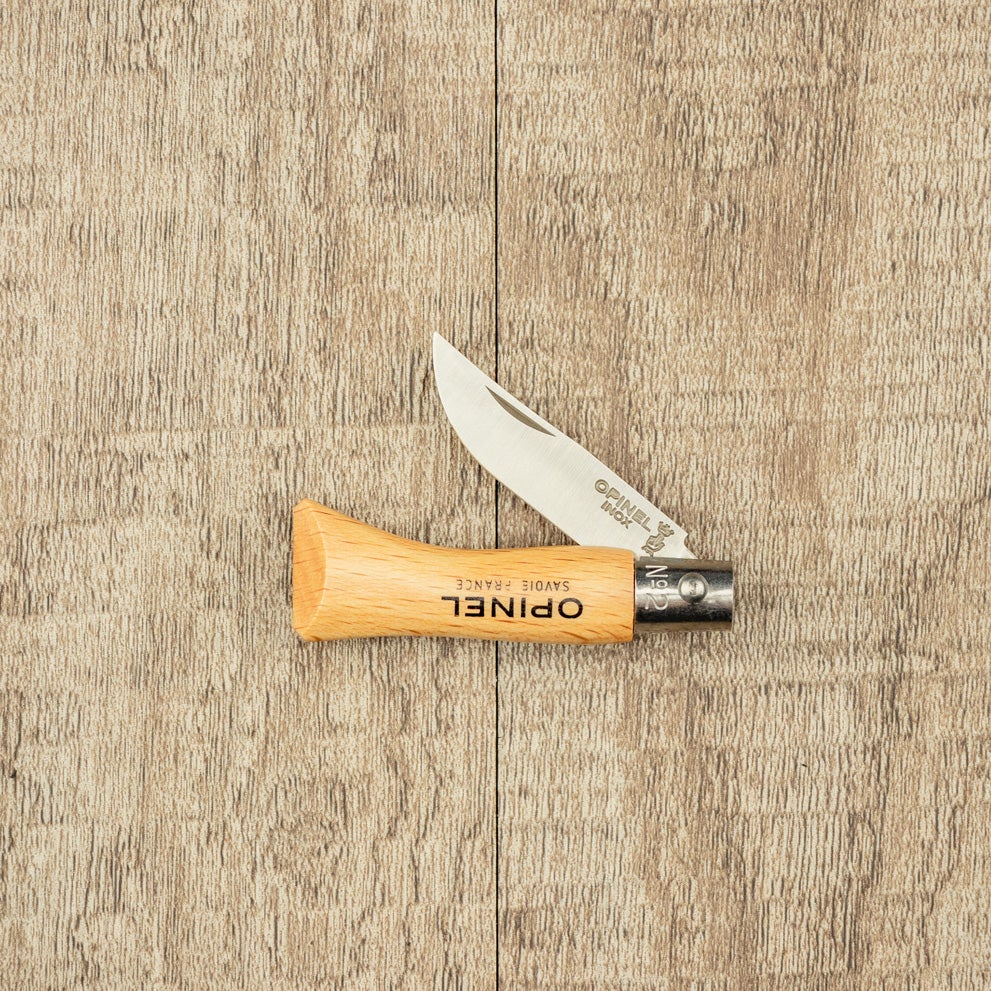 Opinel No.02 Stainless Steel Folding Pocket Knife - Compact & Sharp for Camping, Hiking & Everyday Carry (EDC)