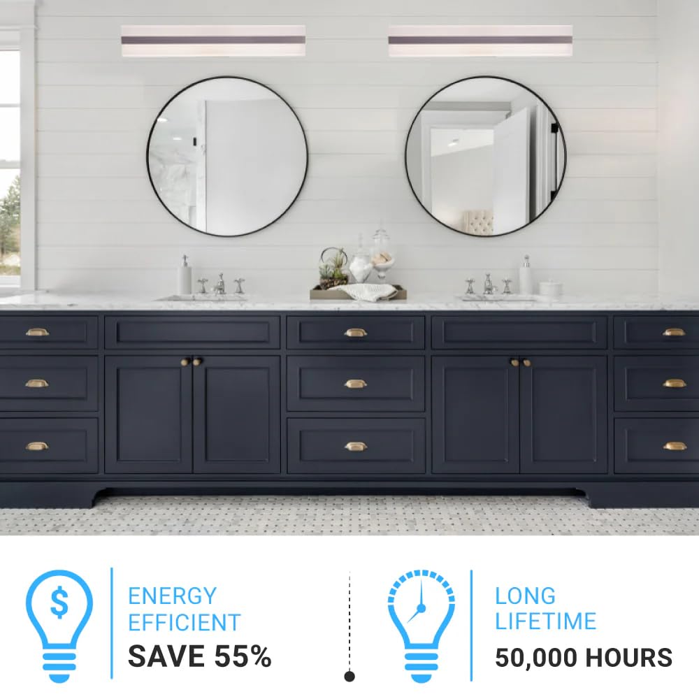 LEDMyplace 36-inch 30W Dimmable LED Bathroom Vanity Light - 4000K Cool White, 1900 Lumens, Brushed Nickel Finish - Modern Wall Sconce for Bathroom Mirror, Bedroom, Kitchen & Living Room Lighting