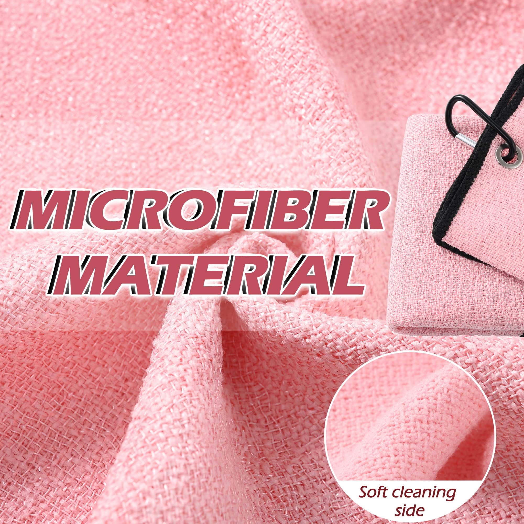 Tri-fold Golf Towel - Dirt Scrub & Soft Sides for Club & Ball Cleaning | Perfect for Golf Course & Practice