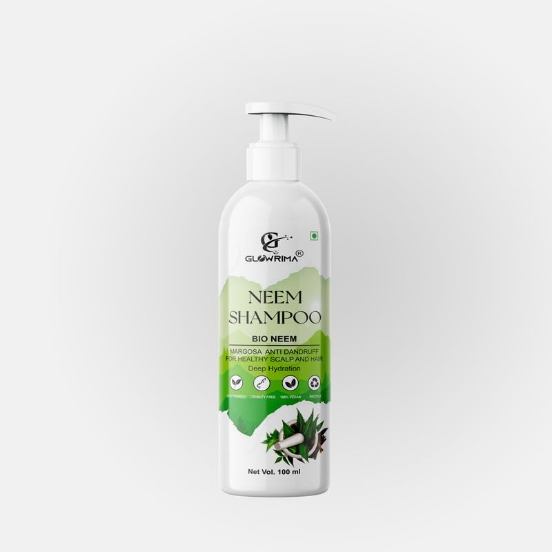 Glowrima Neem Sat Hair Shampoo for Thick & Strong Hair Growth | 100% Natural Hair Cleanser for Healthy Scalp & Shiny Hair - Suitable for All Hair Types (100ml, Pack of 1) | Daily Use for Men & Women at Home or Salon