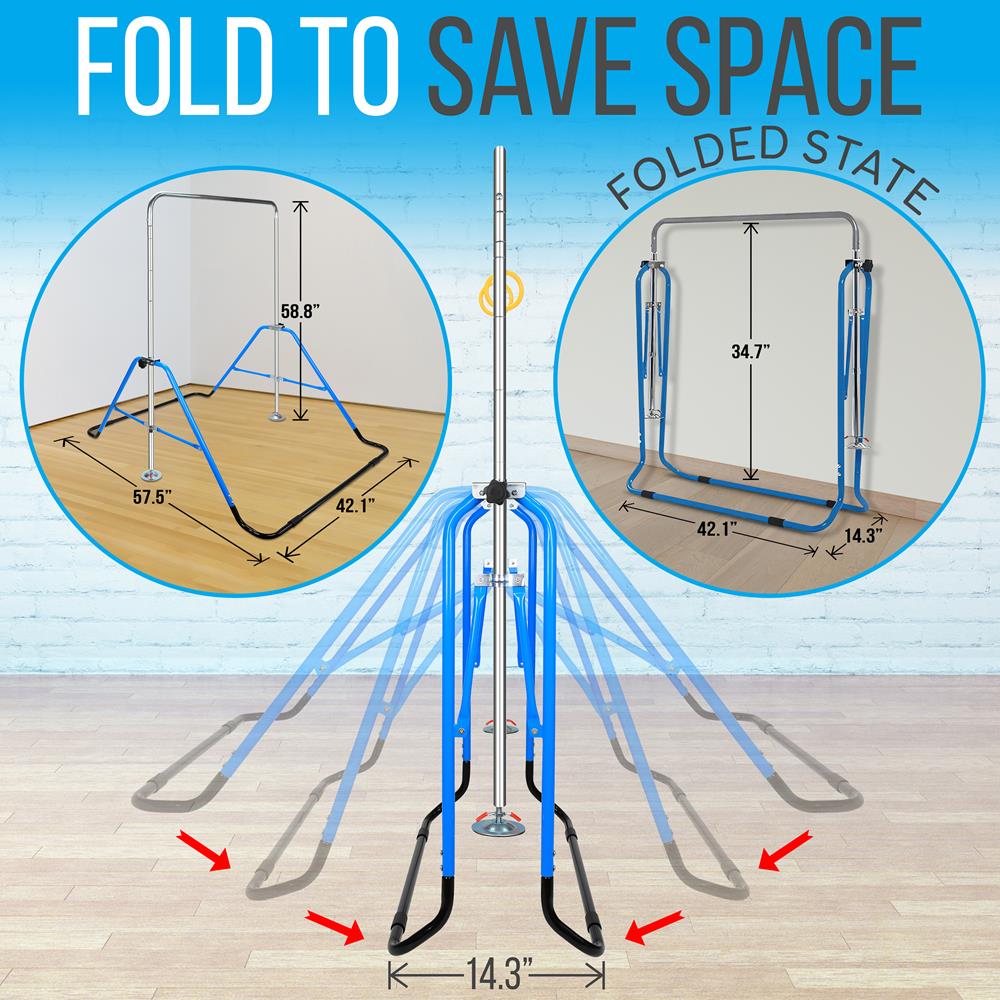 Safe & Adjustable Kids Gymnastics Bar for Home Training - Perfect for Toddlers & Children's Strength Training, Flexibility Practice & Playtime Fun