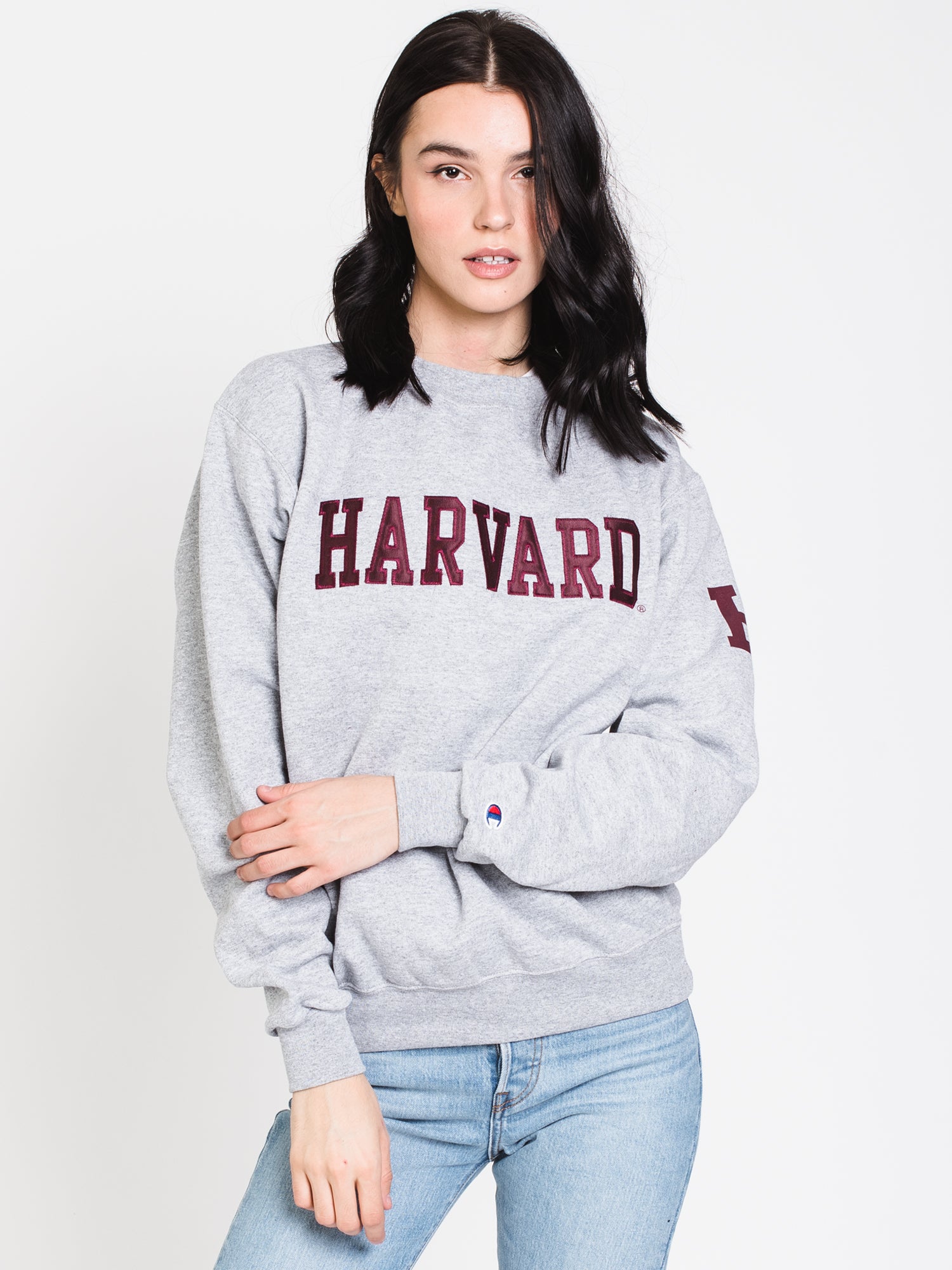 Champion Eco Powerblend Harvard University Crewneck Sweater - Soft & Comfortable Pullover for Men & Women - Perfect for Casual Wear, College Campuses & Gameday Outfits