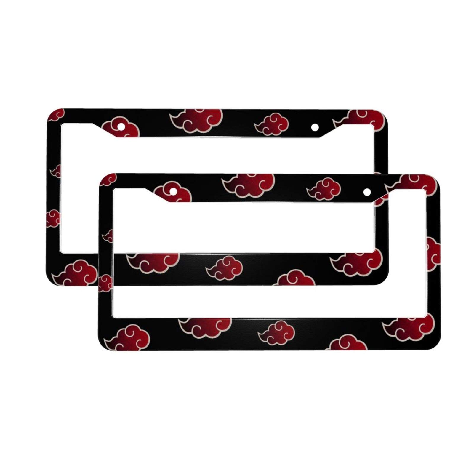 Premium Aluminum License Plate Frame with Screw Caps - 2 Pack 12.3