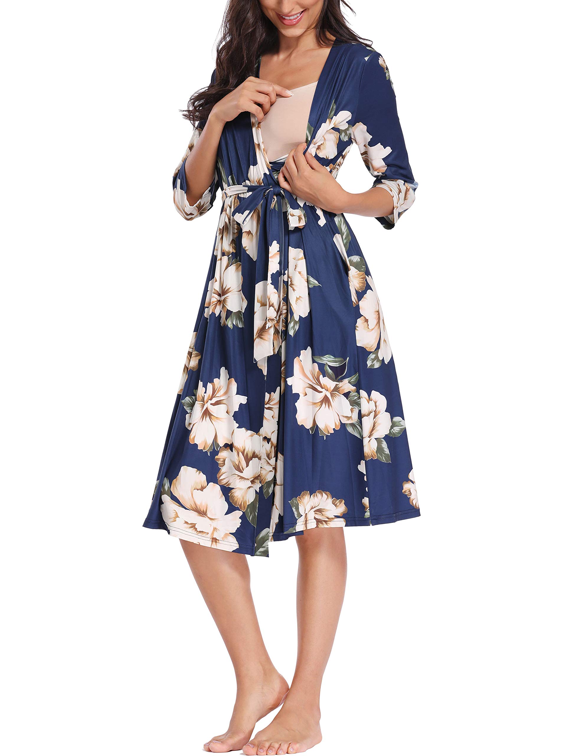 **Peauty Maternity Hospital Gown - Labor & Delivery Nursing Robe, Postpartum Breastfeeding Sleepwear for Pregnancy & New Moms - Soft & Comfortable for Hospital Stay & Home Recovery**