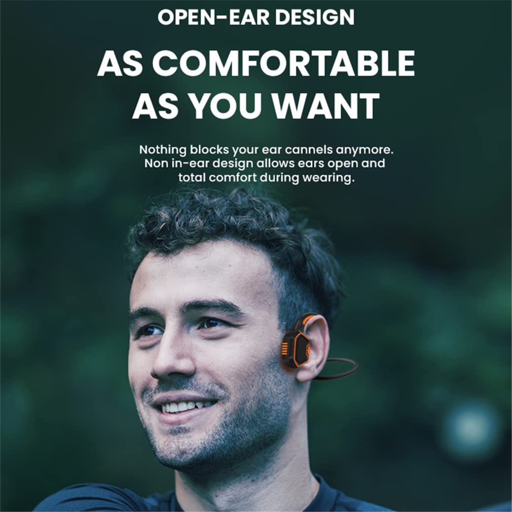 YODZ Bone Conduction Bluetooth Headphones - IP68 Waterproof Wireless Open-Ear Headphones with Built-in Mic, HD Stereo & 16GB Storage - Perfect for Running, Cycling, Workouts & Hiking (Green) | Stay Connected During Outdoor Adventures & Gym Sessions