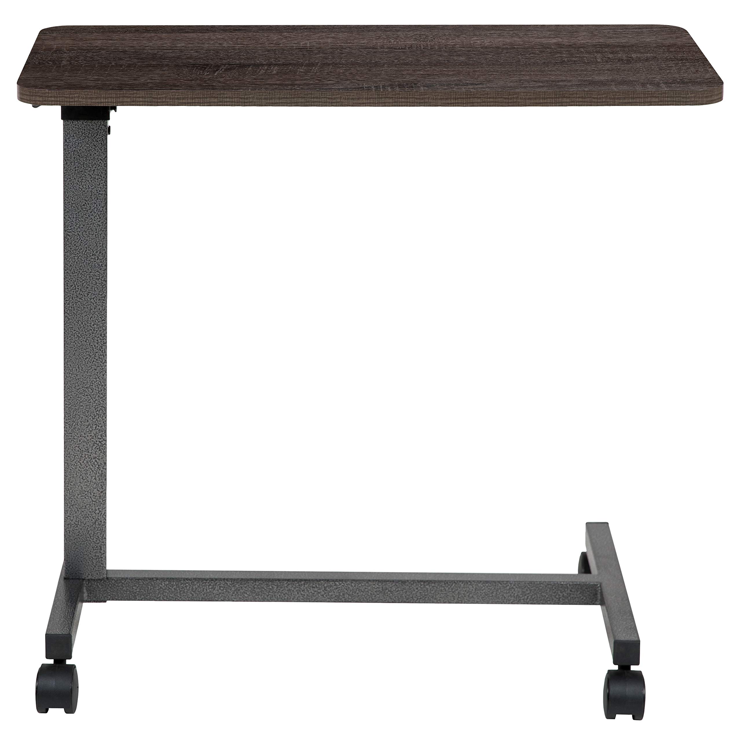 Adjustable Overbed Table with Wheels - Rolling Bedside Table for Home & Hospital Use - Perfect for Eating, Working, or Reading in Bed - EMMA + OLIVER