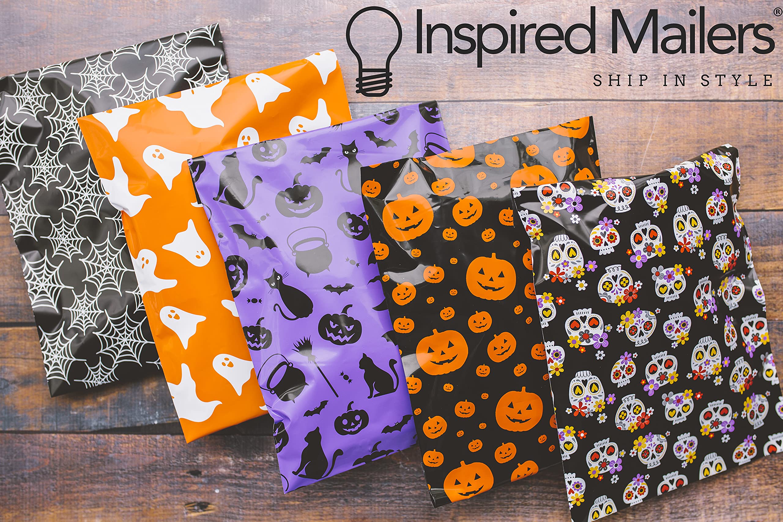 Halloween Poly Mailers 10x13 - 100 Pack Spiderweb Design Shipping Bags for Ecommerce, Gift Wrapping & Party Favors | Durable Mailing Envelopes for Halloween Decorations & Online Stores