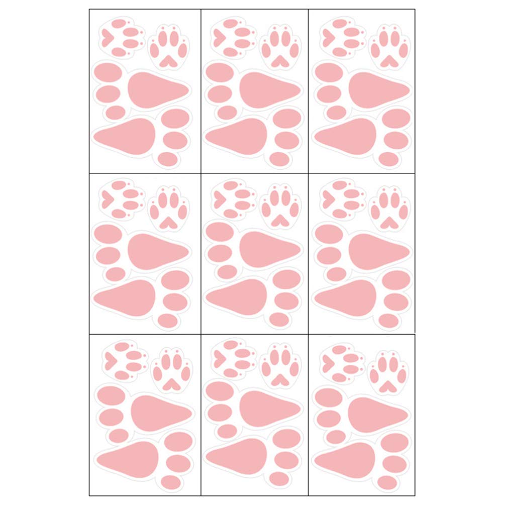 NUOBESTY 9 Sheets Easter Bunny Footprint Stickers - Removable Rabbit Paw Floor & Wall Decals for Home Decor, Easter Party Supplies - Perfect for Windows, Floors, Walls, and Easter Egg Hunts