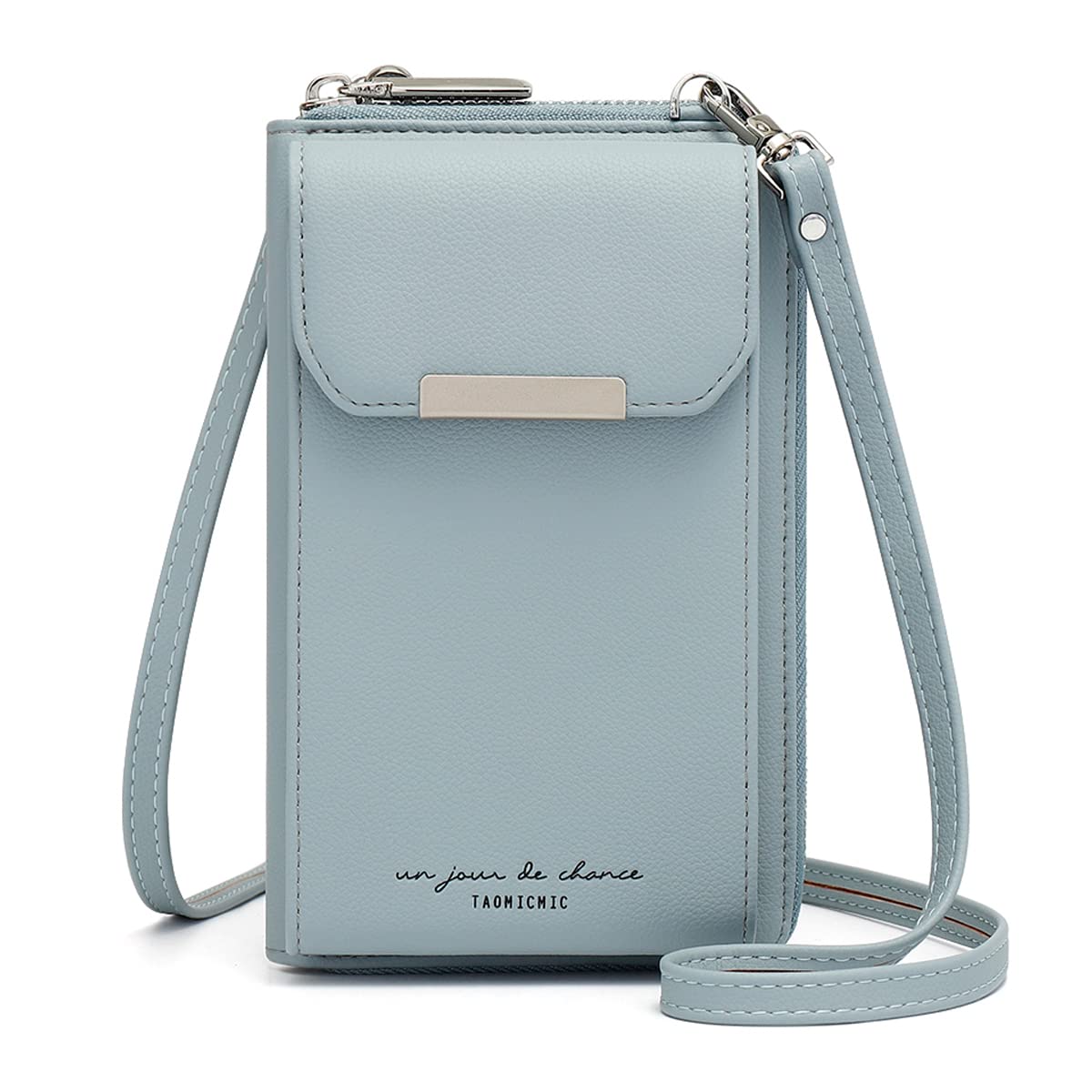 REETEE Women's PU Leather Crossbody Phone Bag with Credit Card Slots - Small Shoulder Purse Wallet for iPhone & Android Phones Under 6.5 Inch (Blue) | Perfect for Travel, Shopping & Everyday Use