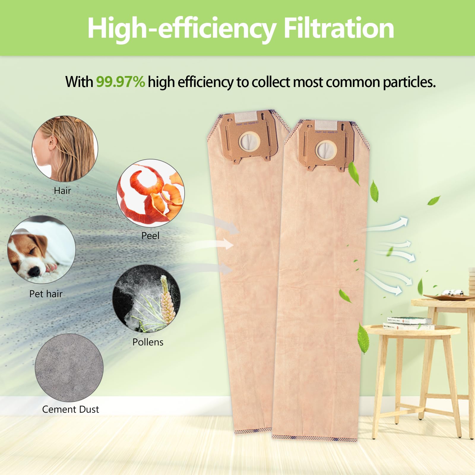 Oreck HEPA Vacuum Bags 9-Pack - for Magnesium Upright Cleaners - Home & Office Use