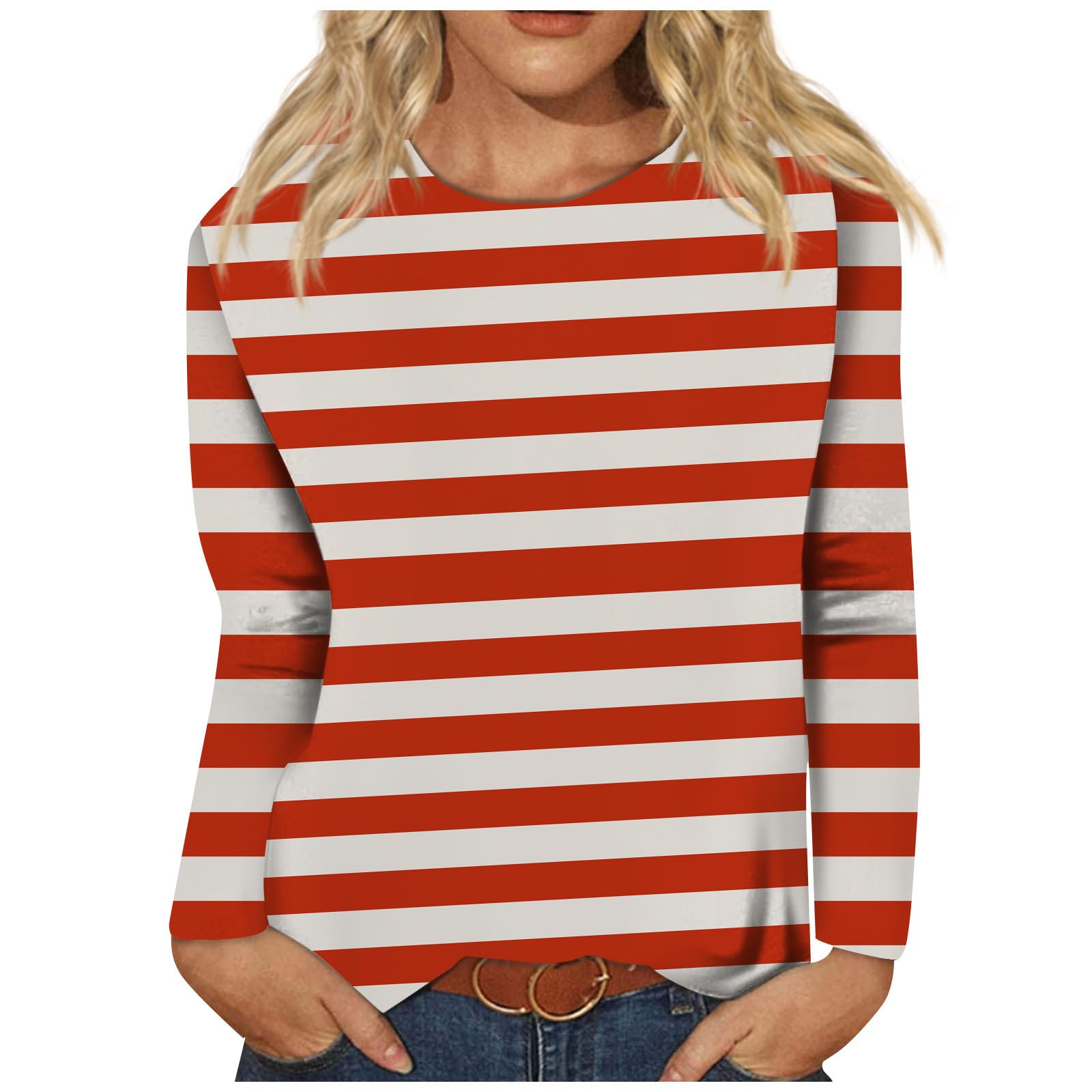 Plus Size Women's Long Sleeve Graphic Tee - Fall Crew Neck T-Shirt with Stylish Prints | Casual Wear, Layering & Everyday Outfits