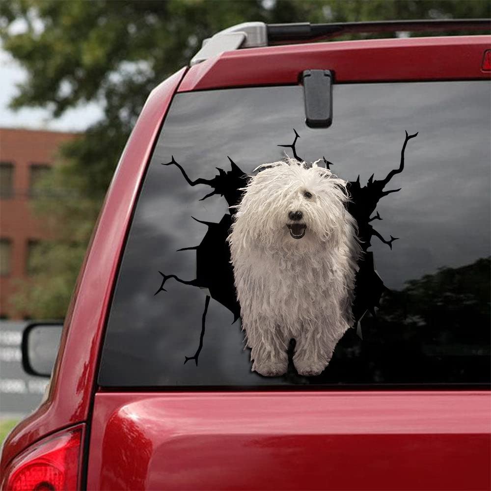 Premium White Komondor Dog Car Decal Sticker - Durable Vinyl Window Decals for Cars, Trucks & Laptops - Perfect Gift for Komondor Lovers - Great for Personalizing Vehicles, Home Windows & Office Decor