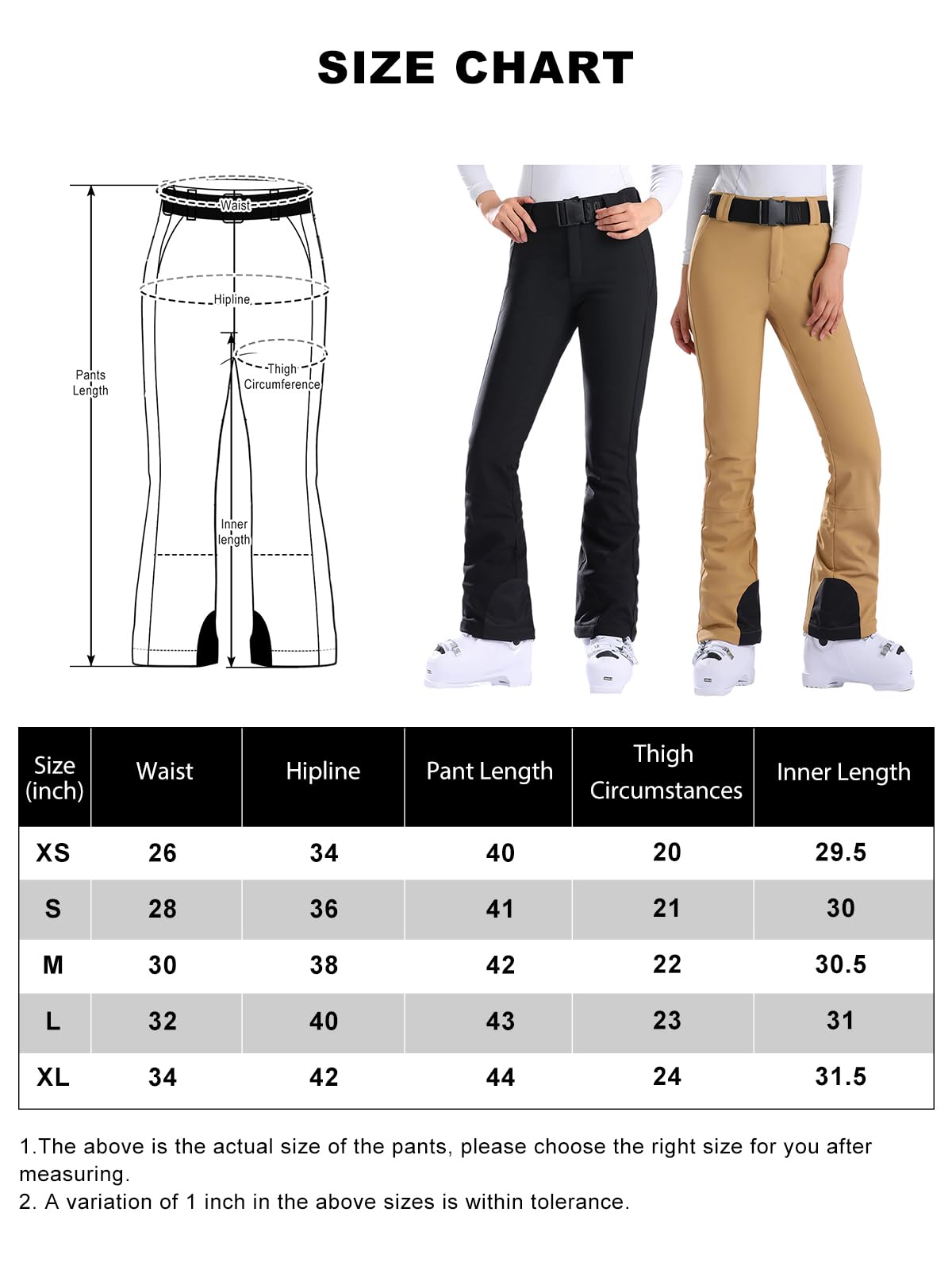 GSOU SNOW Women's Ski Pants - Waterproof Windproof Insulated Snowboard Pants for Winter Sports & Outdoor Activities - Perfect for Skiing, Snowboarding & Cold Weather Adventures
