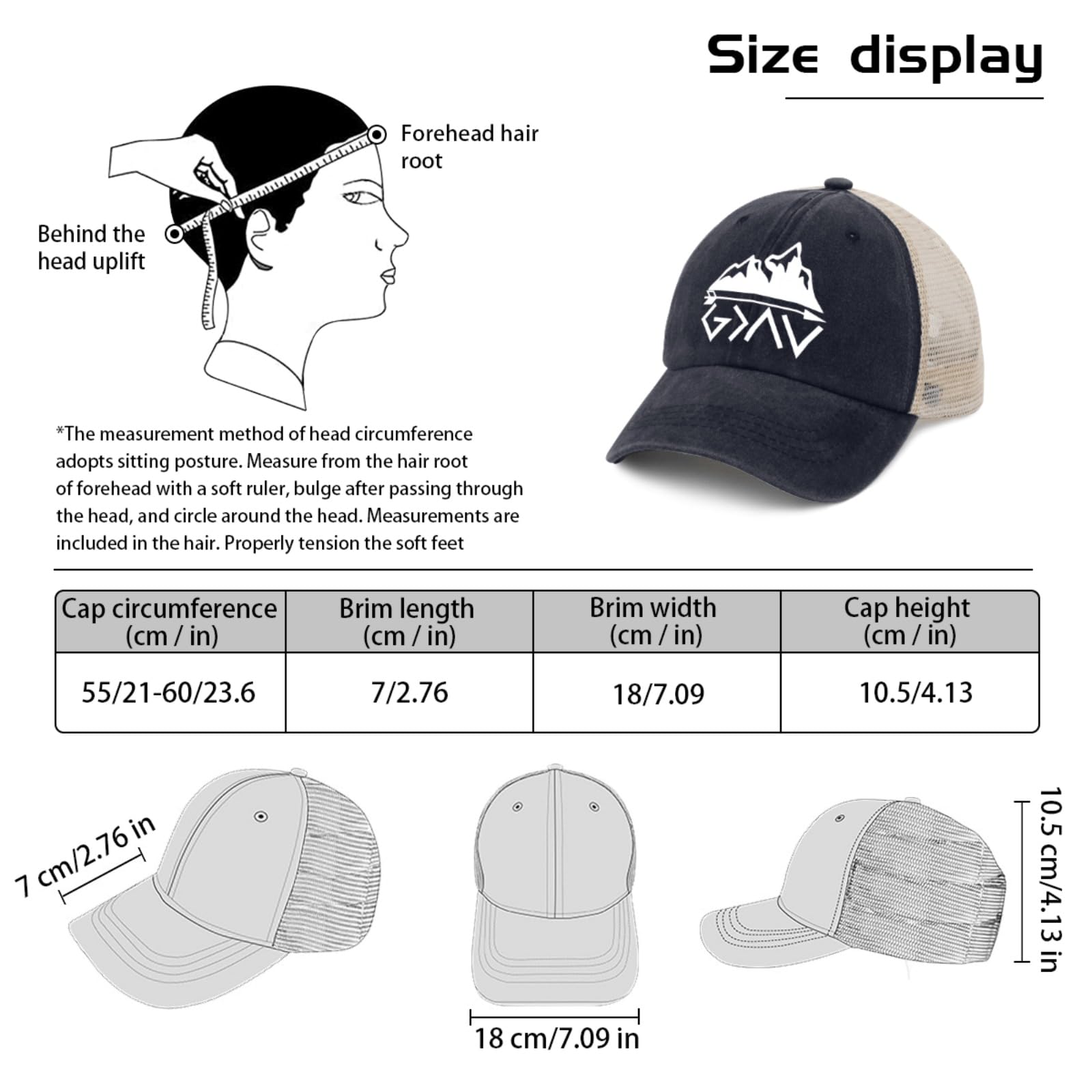 Philysonic Dad Hat - 'God is Greater Than The Highs and Lows' Trucker Cap for Men, Trendy Mesh Baseball Hat for Summer | Perfect for Outdoor Activities, Casual Wear & Sports Fans
