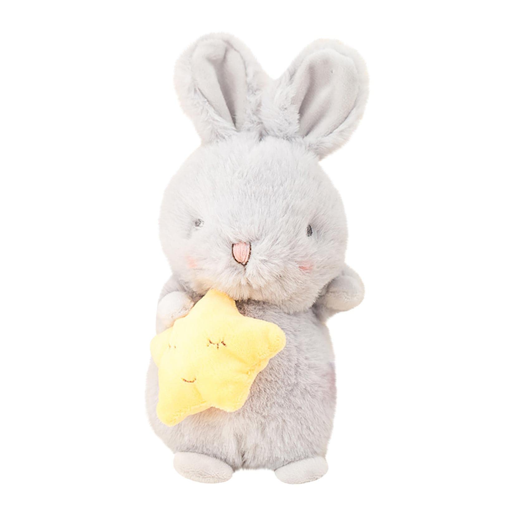Cute Gray Bunny Plush Toy - Soft Star Carrot Rabbit Doll for Baby Comfort & Home Decor - Perfect Gift for Birthdays & Holidays