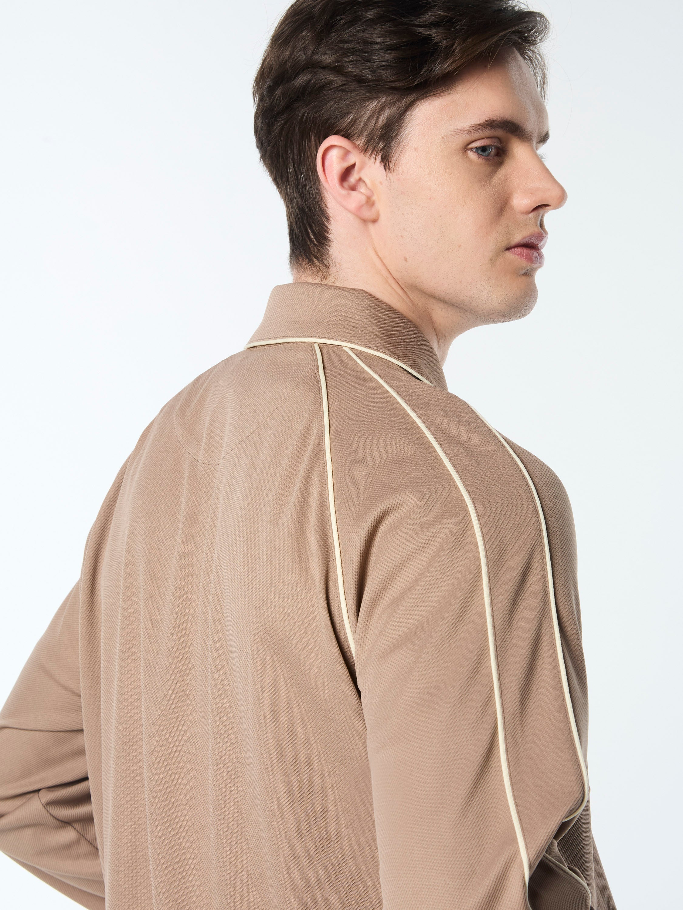 Ettore Men's Track Jacket - Lightweight Athletic Running Hoodie for Gym & Outdoor Sports in Taupe Grey