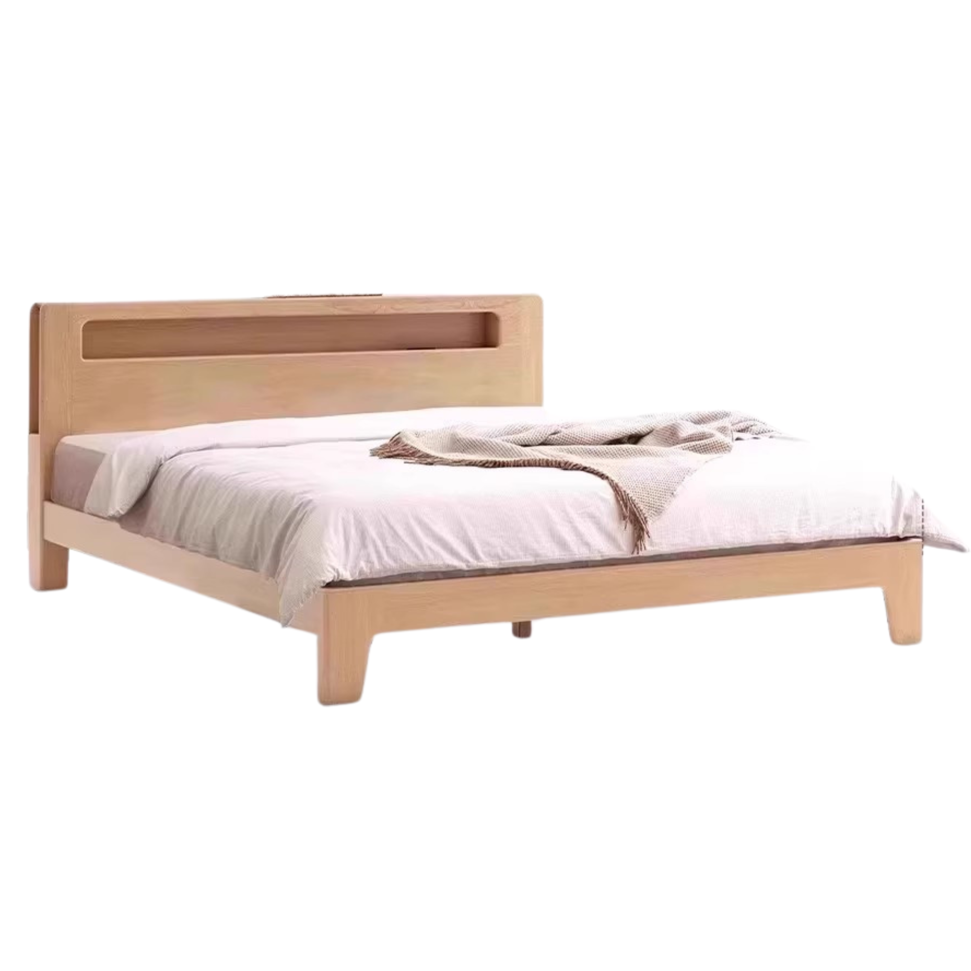 Natural Wood Color Oak low straight backrest
