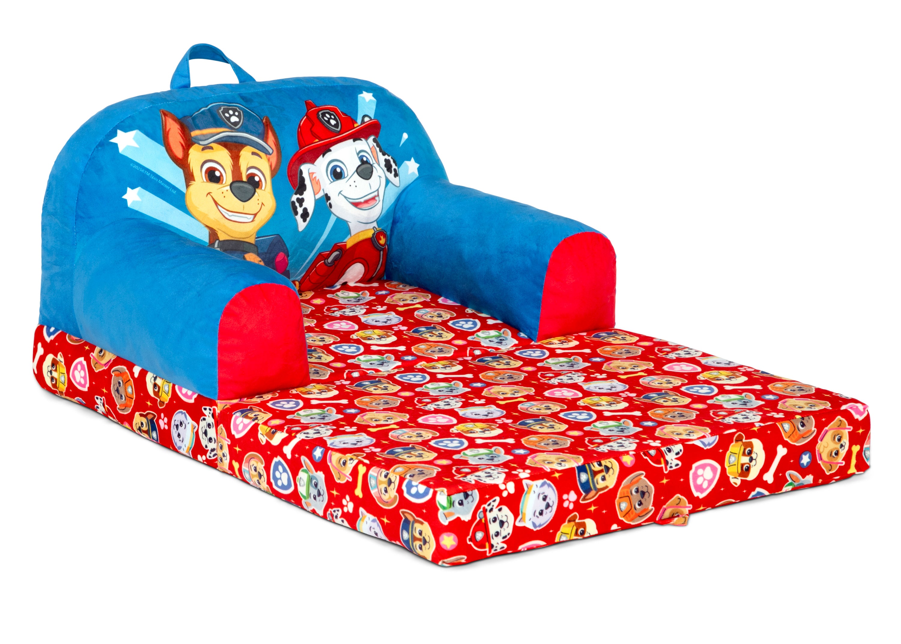 PAW Patrol Cozee Buddy Flip Out Chair - Kids Foldable Floor Sofa for Playroom, Bedroom & Travel | Soft Plush Toy Storage & Comfortable Seating for Toddlers